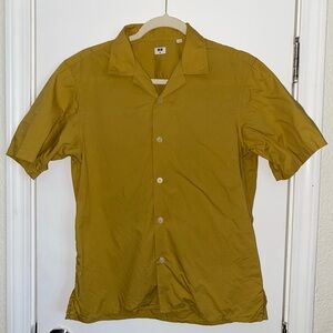 Uniqlo Yellow Casual Button Down Shirt